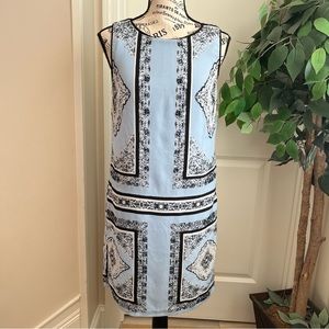 Philosophy Handkerchief Print Sleeveless Shift Dress Blue Sz 6